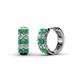 1 - Candice 2.00 mm Petite Emerald and Diamond Double Row Hoop Earrings 