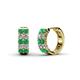 1 - Candice 2.00 mm Petite Emerald and Diamond Double Row Hoop Earrings 