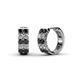 1 - Candice 2.00 mm Petite Black and White Diamond Double Row Hoop Earrings 