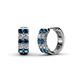 1 - Candice 2.00 mm Petite Blue and White Diamond Double Row Hoop Earrings 