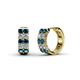 1 - Candice 2.00 mm Petite Blue and White Diamond Double Row Hoop Earrings 