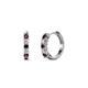 1 - Aricia Petite Red Garnet and Diamond Hoop Earrings 