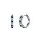 1 - Aricia Petite Blue and White Diamond Hoop Earrings 