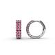 1 - Candice 2.10 mm Pink Tourmaline Double Row Hoop Earrings 