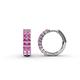 1 - Candice 2.10 mm Pink Sapphire Double Row Hoop Earrings 