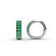 1 - Candice 2.10 mm Emerald Double Row Hoop Earrings 
