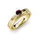3 - Keona Red Garnet Solitaire Bridal Set Ring 