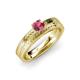 3 - Keona Rhodolite Garnet Solitaire Bridal Set Ring 