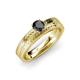 3 - Keona Black Diamond Solitaire Bridal Set Ring 