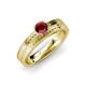 3 - Keona Ruby Solitaire Bridal Set Ring 