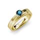 3 - Keona Blue Diamond Solitaire Bridal Set Ring 