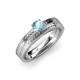 3 - Keona Aquamarine Solitaire Bridal Set Ring 