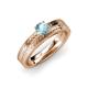 3 - Keona Aquamarine Solitaire Bridal Set Ring 