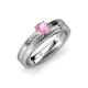 3 - Keona Pink Tourmaline Solitaire Bridal Set Ring 