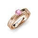 3 - Keona Pink Tourmaline Solitaire Bridal Set Ring 