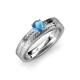 3 - Keona Blue Topaz Solitaire Bridal Set Ring 