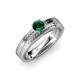 3 - Keona Emerald Solitaire Bridal Set Ring 
