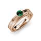 3 - Keona Emerald Solitaire Bridal Set Ring 