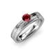 3 - Keona Ruby Solitaire Bridal Set Ring 