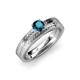 3 - Keona Blue Diamond Solitaire Bridal Set Ring 