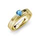 3 - Keona Blue Topaz Solitaire Bridal Set Ring 