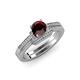 3 - Nessa Red Garnet and Diamond Bridal Set Ring 