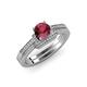 3 - Nessa Rhodolite Garnet and Diamond Bridal Set Ring 