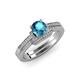 3 - Nessa London Blue Topaz and Diamond Bridal Set Ring 