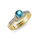 3 - Nessa London Blue Topaz and Diamond Bridal Set Ring 