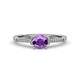 1 - Nessa Amethyst and Diamond Bridal Set Ring 