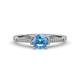 1 - Nessa Blue Topaz and Diamond Bridal Set Ring 