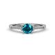1 - Nessa London Blue Topaz and Diamond Bridal Set Ring 