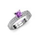 4 - Fenice Amethyst and Diamond Bridal Set Ring 