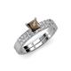 4 - Fenice Smoky Quartz and Diamond Bridal Set Ring 