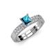 4 - Fenice Blue and White Diamond Bridal Set Ring 