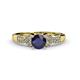 1 - Serene Blue Sapphire and Diamond Bridal Set Ring 