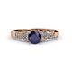 1 - Serene Blue Sapphire and Diamond Bridal Set Ring 