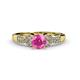 1 - Serene Pink Sapphire and Diamond Bridal Set Ring 
