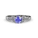 1 - Serene Tanzanite and Diamond Bridal Set Ring 