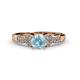 1 - Serene Aquamarine and Diamond Bridal Set Ring 