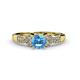 1 - Serene Blue Topaz and Diamond Bridal Set Ring 