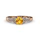 1 - Serene Citrine and Diamond Bridal Set Ring 