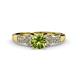 1 - Serene Peridot and Diamond Bridal Set Ring 