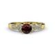 1 - Serene Red Garnet and Diamond Bridal Set Ring 