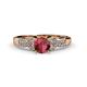 1 - Serene Rhodolite Garnet and Diamond Bridal Set Ring 