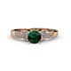 1 - Serene Emerald and Diamond Bridal Set Ring 