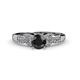 1 - Serene Black and White Diamond Bridal Set Ring 