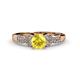 1 - Serene Yellow Sapphire and Diamond Bridal Set Ring 