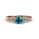1 - Serene London Blue Topaz and Diamond Bridal Set Ring 