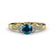 1 - Serene Blue and White Diamond Bridal Set Ring 